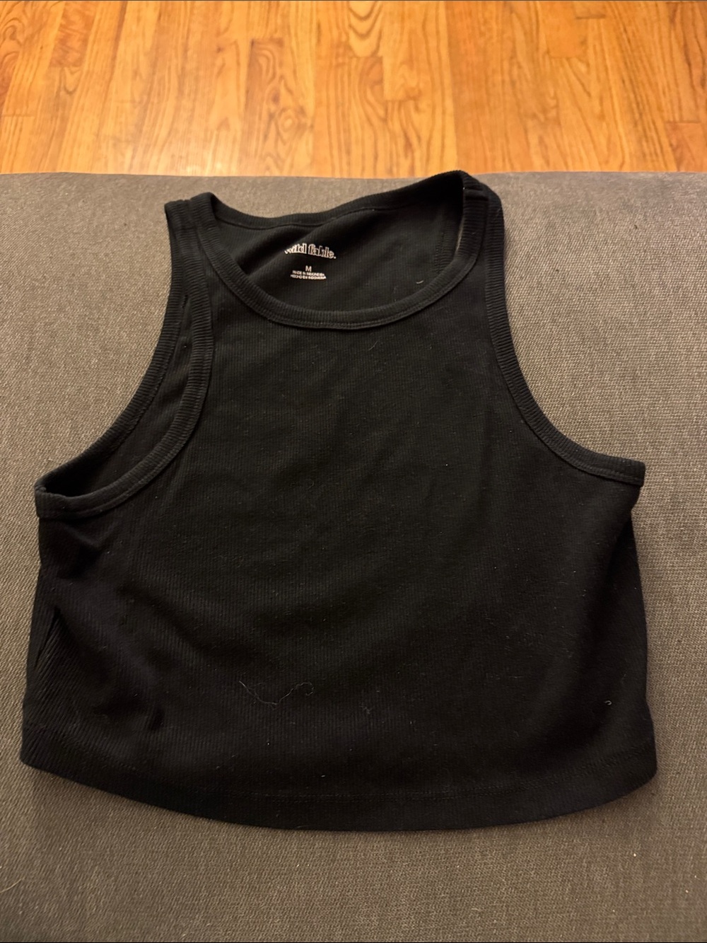 wild fable Black Ribbed Cropped Tank